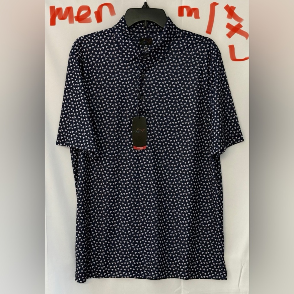 Greg Norman Collection Men's Blue Patterned Shirt